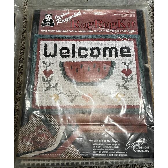 Design Originals Suzanne McNeill 80's Rag Rug Kits Lot of 3 Welcome Home - Picture 3 of 6
